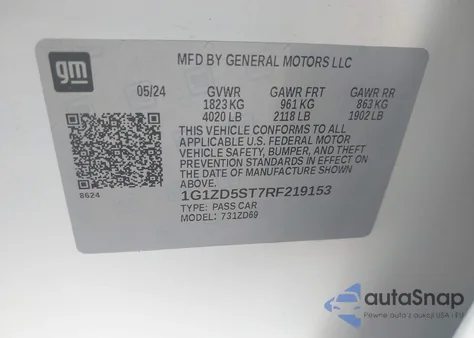 2024 Chevrolet Malibu Fwd 1Lt from USA, damaged, VIN 1G1ZD5ST7RF219153